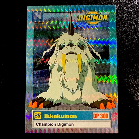 1999 Digimon 27 Of 34 #28 Ikkakumon Animated Series 1 Holo Foil - Picture 1 of 2
